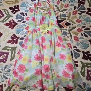 Bonnie Jean Floral Kids Dress - Pink, Yellow, Green